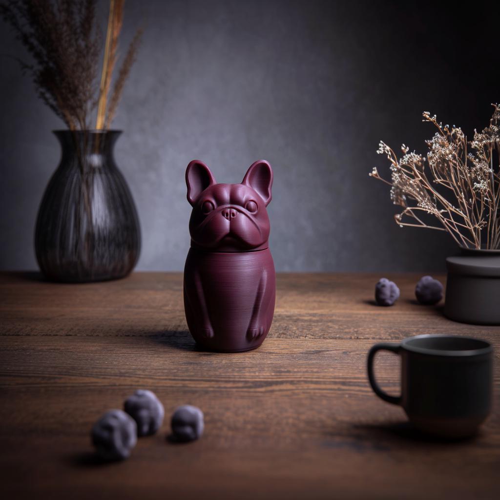 Alternate product view of 3D Printed French Bulldog Memorial Urn.