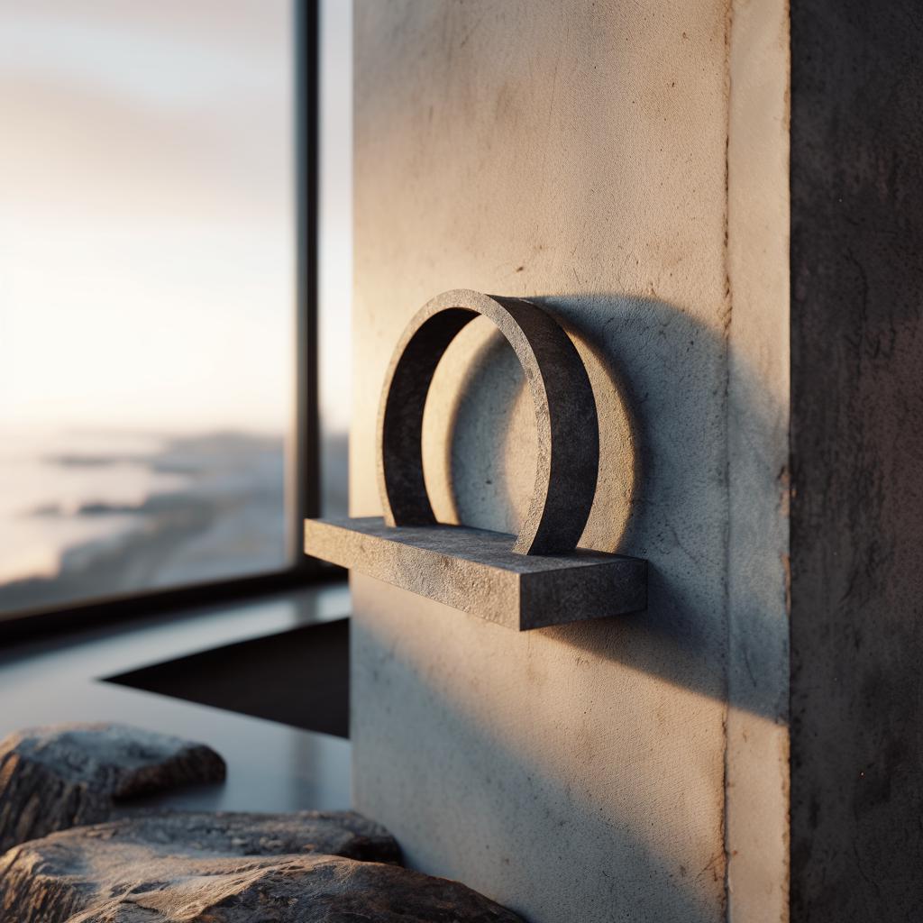 Alternate product view of 3D Printed Arch Ring Wall Shelf.