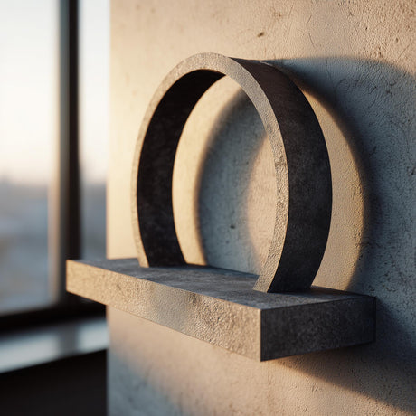 3D printed arch ring wall shelf with circular geometric frame and small ledge
