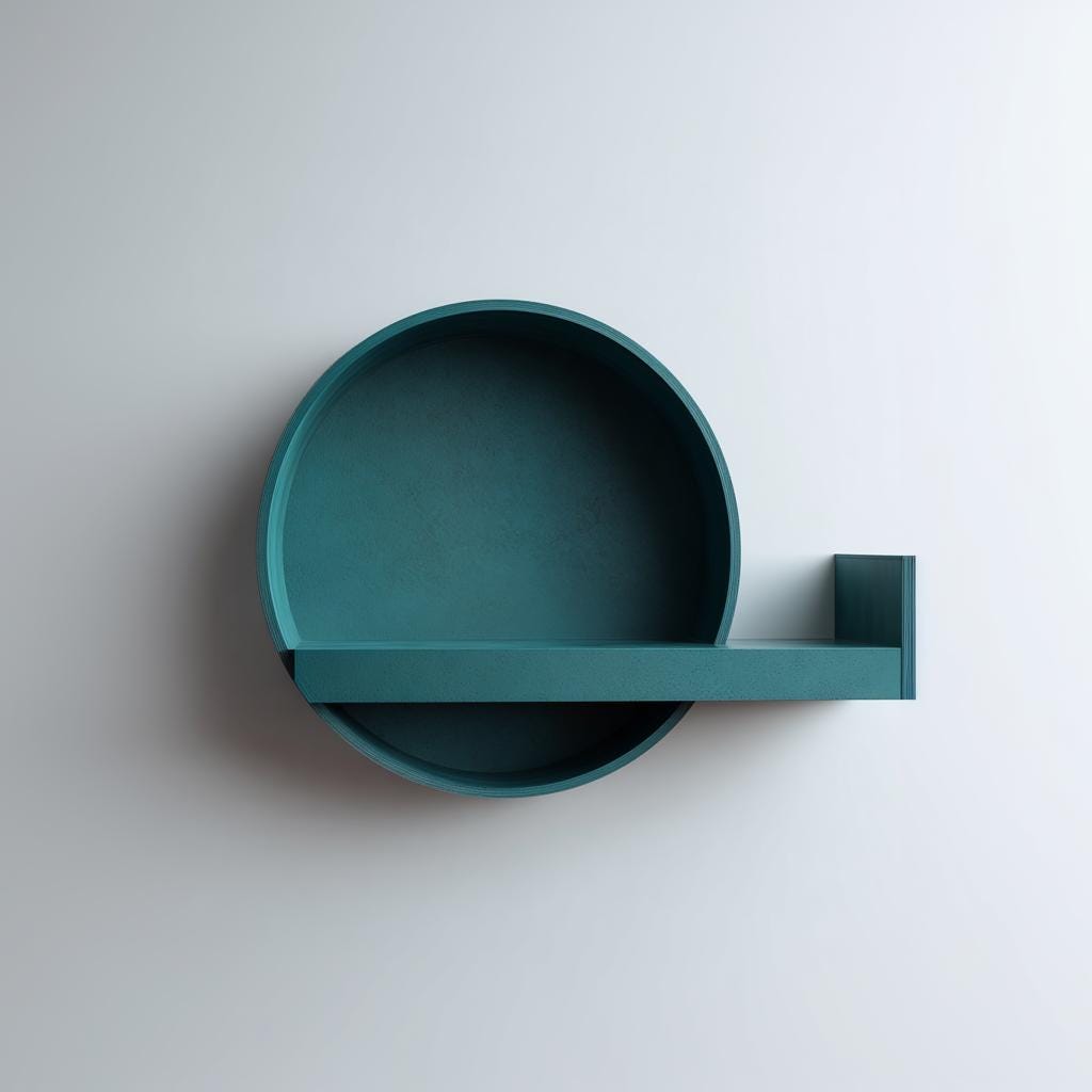 Product gallery view of 3D Printed Round Wall Shelf with Side Stopper.