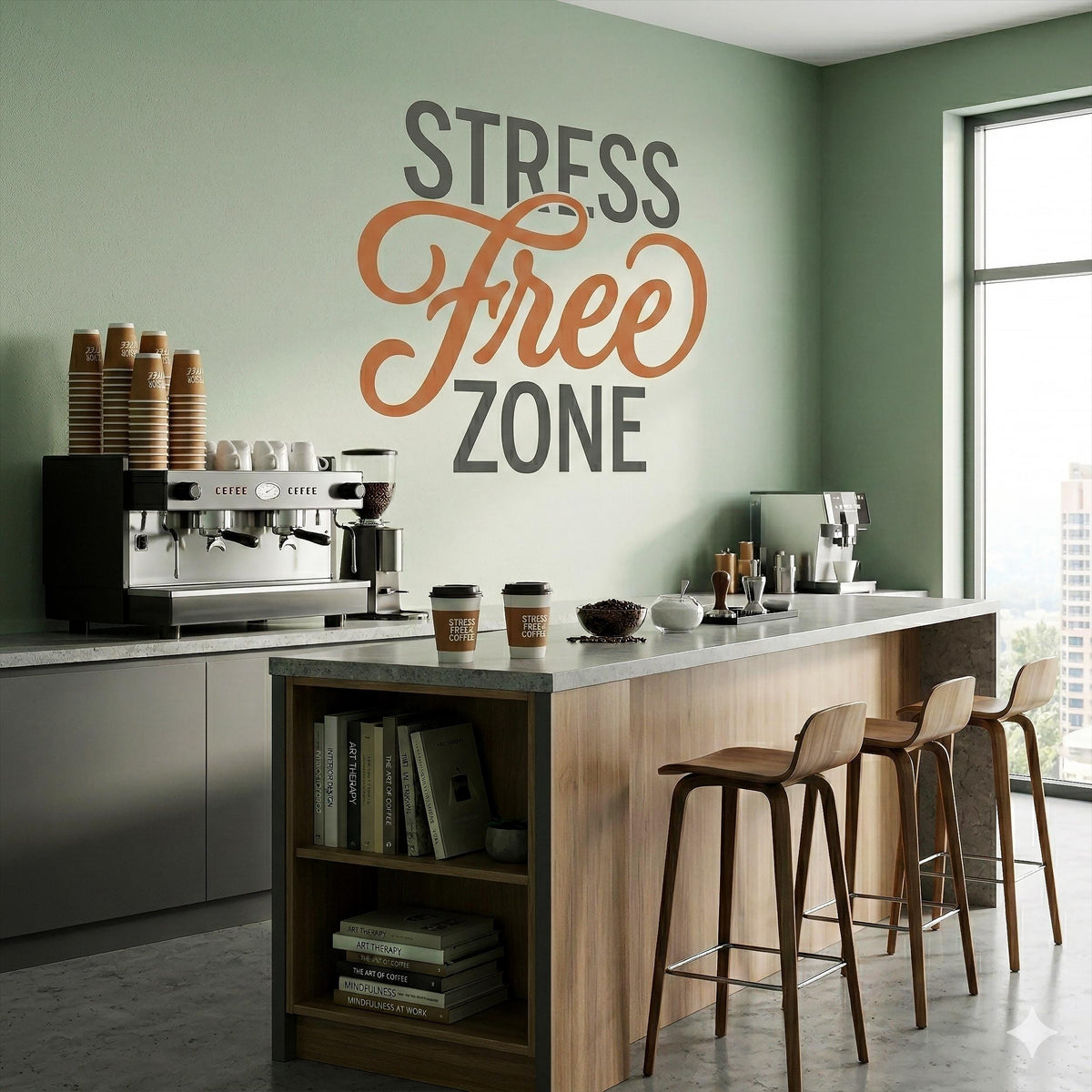 Product detail view of Stress Free Zone Wall Decal.