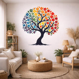 Rainbow Tree of Life Wall Vinyl Decal | Colorful Flower Tree Sticker | Boho Nursery Bedroom Living Room Wall Art Decor