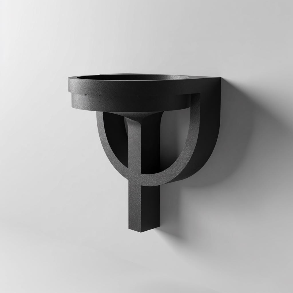 Product gallery view of 3D Printed Hoop Bracket Bowl Wall Shelf.