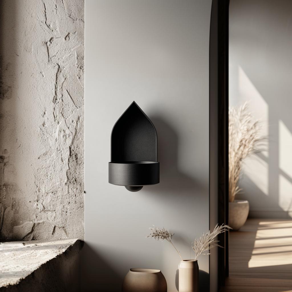 Alternate product view of 3D Printed Pointed Arch Wall Shelf with Bowl.