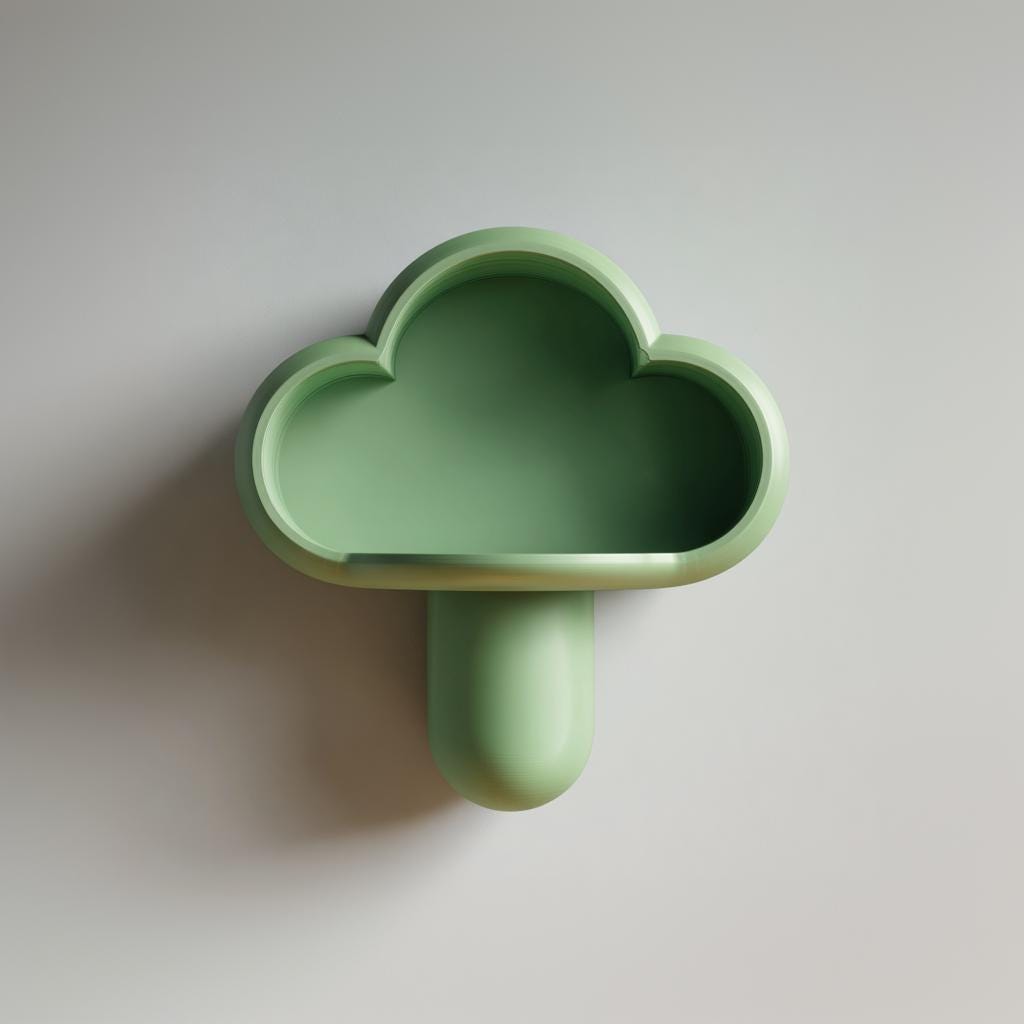 Product gallery view of 3D Printed Cloud Wall Shelf.