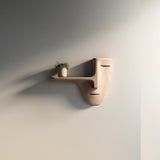 Alternate product view of 3D Printed Surreal Long-Nose Face Wall Shelf.