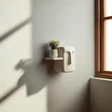 Alternate product view of 3D Printed Abstract Character Face Wall Shelf.