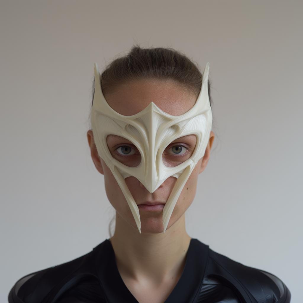 Alternate gallery view of 3D Printed Winged Fantasy Face Mask.