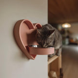 Product gallery view of 3D Printed Heart Wall-Mounted Pet Bowl Holder.