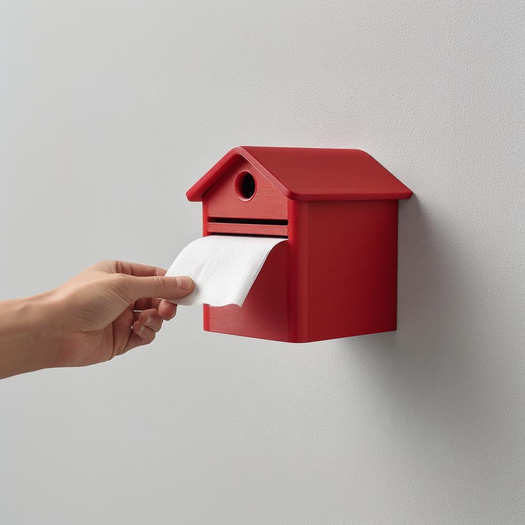 Product gallery view of 3D Printed Mailbox Toilet Paper Holder.