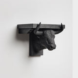 Alternate product view of 3D Printed Taurus Bull Head Wall Shelf.