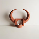 Product gallery view of 3D Printed Horned Pet Bowl Holder Stand.