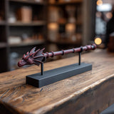Additional product view of 3D Printed Dragon Head Magic Wand with Display Stand.