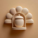 3D printed floral arch memorial wall shelf with matching keepsake urn
