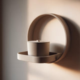 3D printed circular memorial wall shelf with matching cylindrical urn