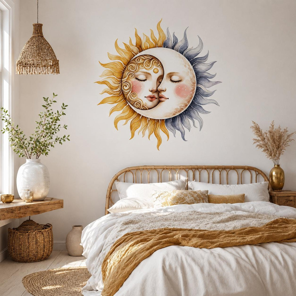 Additional product view of Sun and Moon Wall Vinyl Decal.