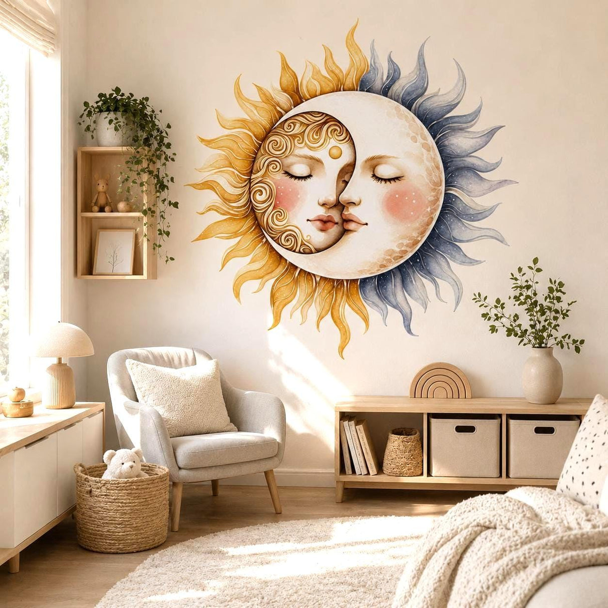 Alternate gallery view of Sun and Moon Wall Vinyl Decal.