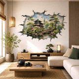 Alternate product presentation of 3D Japanese Garden Wall Vinyl Decal.