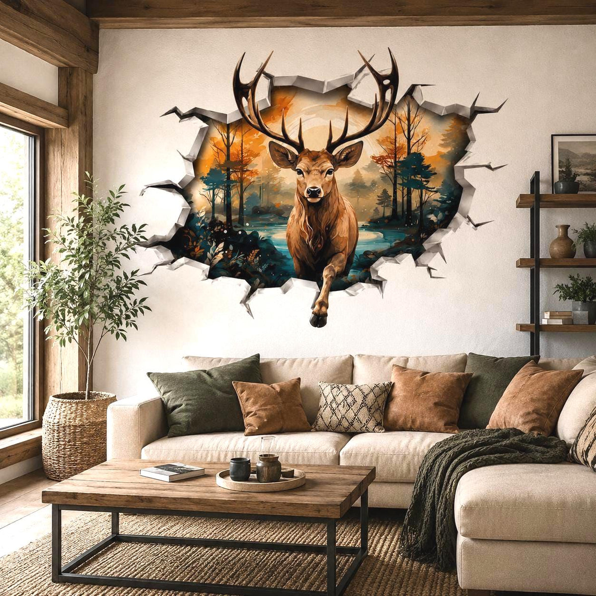 Alternate gallery view of 3D Deer Wall Vinyl Decal.