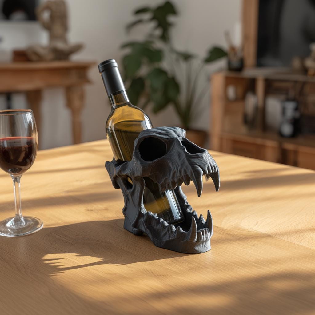 Sculpted character bottle holder displayed from another angle.