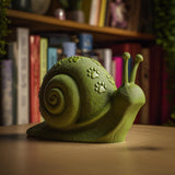 Product gallery view of 3D Printed Snail Sculpture with Paw Print Shell.