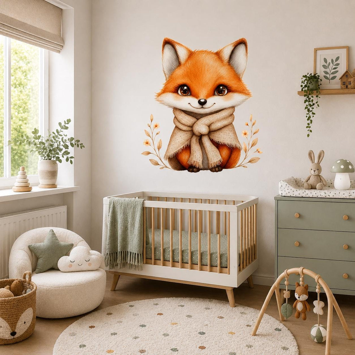 Product detail view of Cute Fox Wall Vinyl Decal.