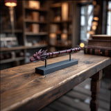 3D Printed Dragon Head Magic Wand with Display Stand shown in the product image.