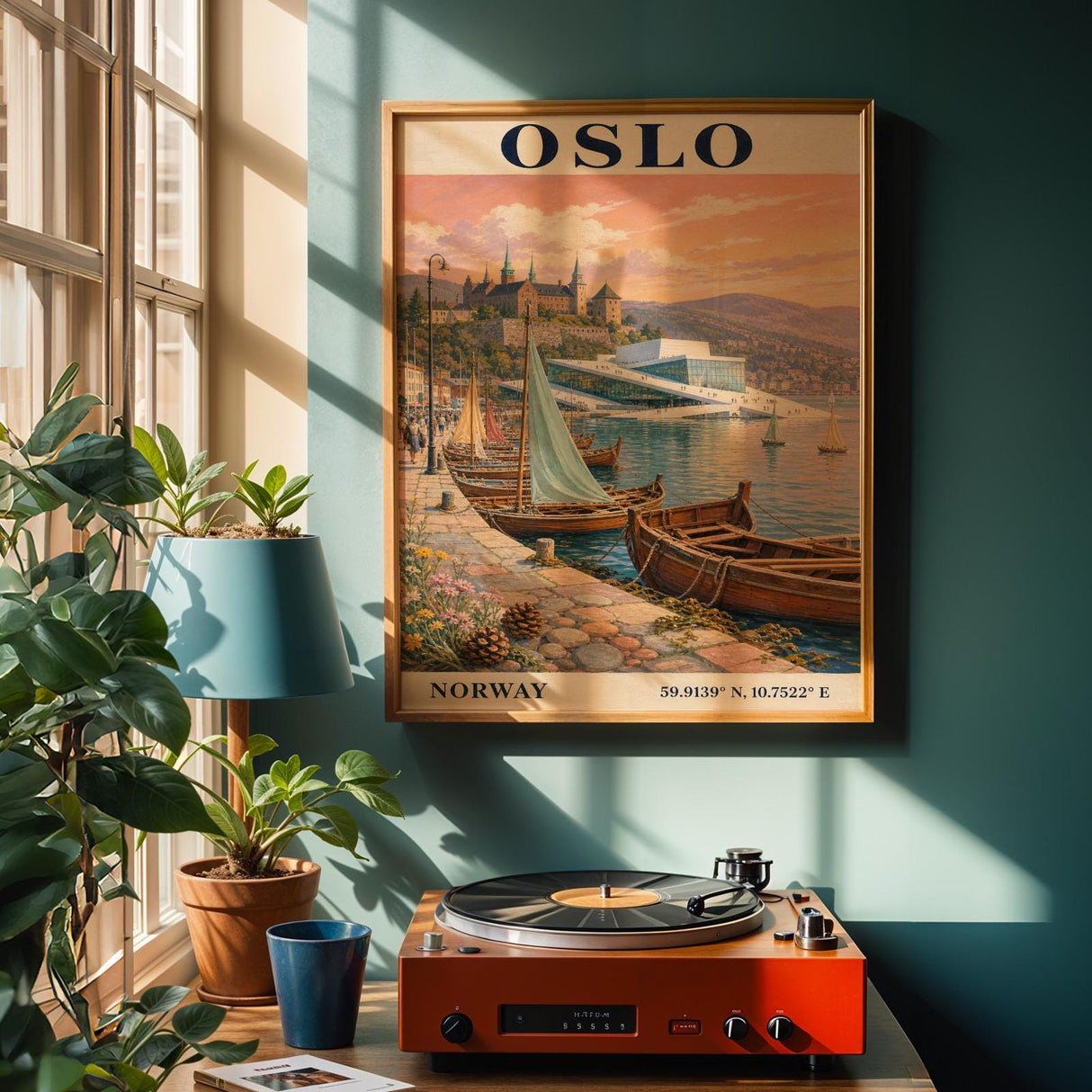 Alternate product view of Oslo Harbor Travel Poster.