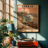 Alternate product view of Oslo Harbor Travel Poster.