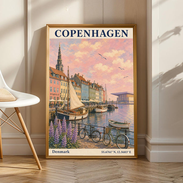 Product view of Copenhagen Harbor Travel Poster.