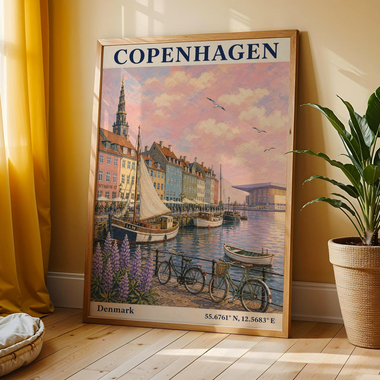 Additional product view of Copenhagen Harbor Travel Poster.