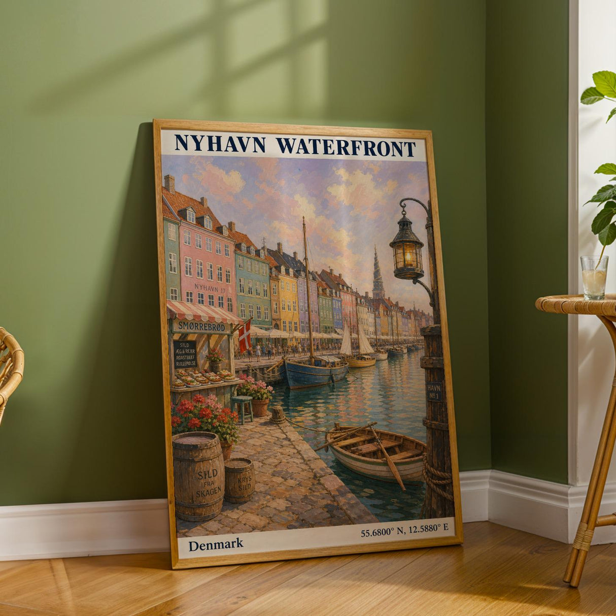 Product detail view of Nyhavn Copenhagen Travel Poster.