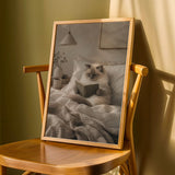 Product detail view of Ragdoll Cat Reading in Bed Poster.