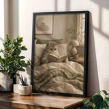 Product gallery view of Scottish Fold Cat Reading in Bed Poster.