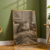 Additional product detail of Scottish Fold Cat Reading in Bed Poster.
