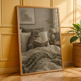 Additional product presentation of Scottish Fold Cat Reading in Bed Poster.