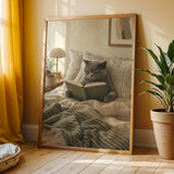 Additional product view of British Shorthair Cat Reading in Bed Poster.