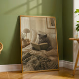 Additional product detail of British Shorthair Cat Reading in Bed Poster.