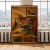 Alternate gallery view of British Shorthair Reading in Armchair Poster.