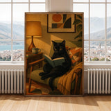 Alternate gallery view of Bombay Cat Reading in Armchair Poster.