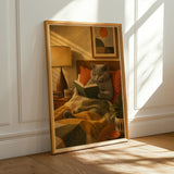 Alternate product presentation of British Shorthair Reading in Armchair Poster.