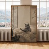 Alternate gallery view of Fog Gray Zen Cat Poster.