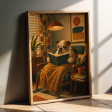 Additional product detail of English Bulldog Reading a Book Poster.