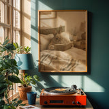 Alternate product view of Netherland Dwarf Rabbit Reading in Bed Poster.