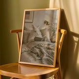 Product detail view of Angora Rabbit Reading in Bed Poster.
