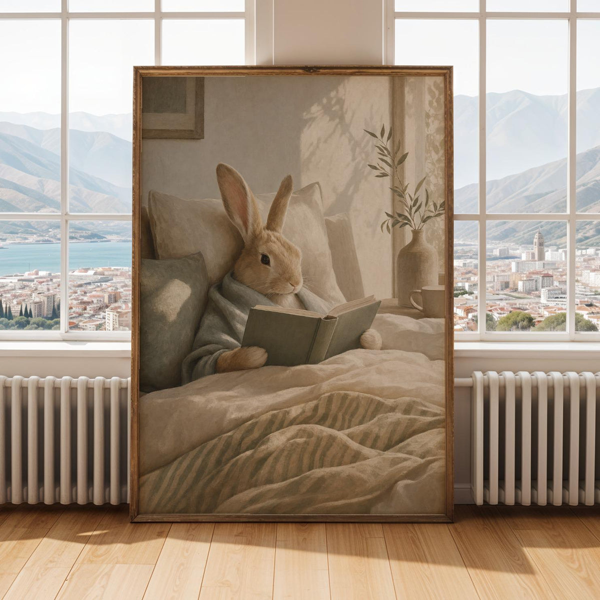 Alternate gallery view of Satin Rabbit Reading in Bed Poster.