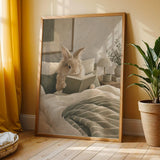 Additional product view of Lionhead Rabbit Reading in Bed Poster.