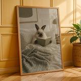 Additional product presentation of Himalayan Rabbit Reading in Bed Poster.