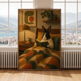 Alternate gallery view of Dutch Rabbit Reading in Armchair Poster.