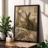 Product gallery view of Flemish Rabbit Reading in Bed Poster.